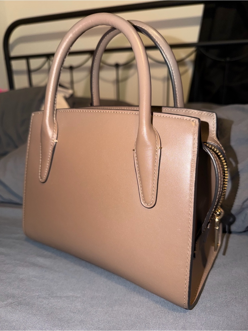COACH Brown Leather Mini Satchel with Tag Accents - Picture 2 of 7